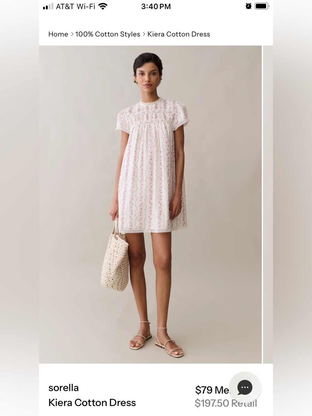 Sorella by Few Moda Kiera Cotton Dress NWT